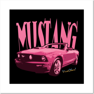 Pink Mustang T-Shirt Posters and Art